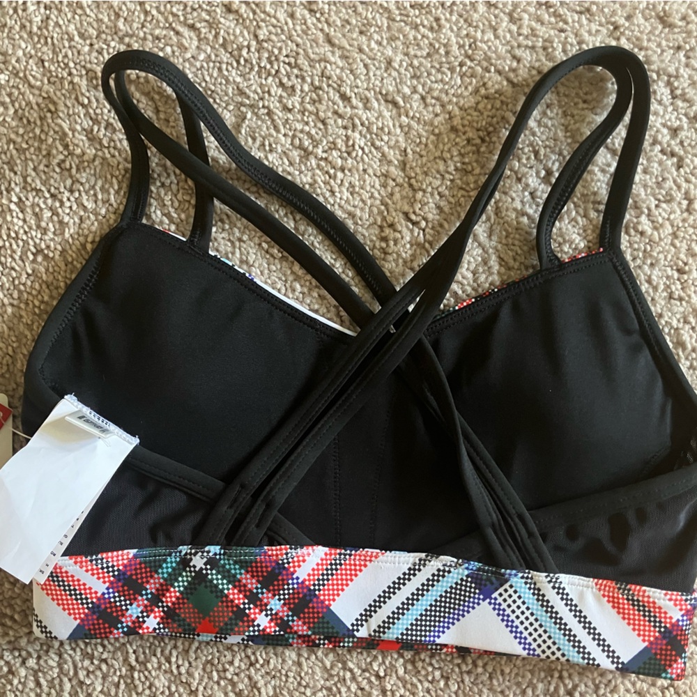 NWT Size XS Plaid Reebok strappy sports bra - Picture 2 of 6